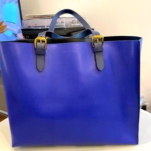 Marni Leather Shoulder Bag - Indigo